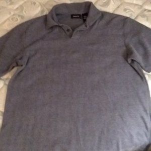 Claiborne Window Pain Short Sleeve Navy Blue shirt (M)